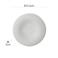 Axyaa Frosted Striped Ceramic Shallow Plate - Creative Tableware for Molecular Cooking