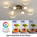 Axyaa Dimmable Pendant Light with APP Remote Control, Hanging Chandelier Ceiling Lamp