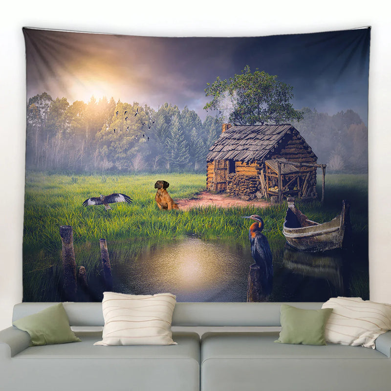 Axyaa Wild Animal Tapestry Nature Landscape Wall Hanging for Home Decor