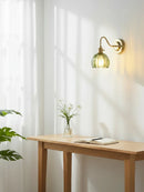 Axyaa Retro Floral Glass Wall Lamp: Modern Nordic Wall Sconce for Bedroom LED Lighting