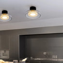 Axyaa Loft LED Wall Lamp Clear Gray Glass Sconce Black Metal