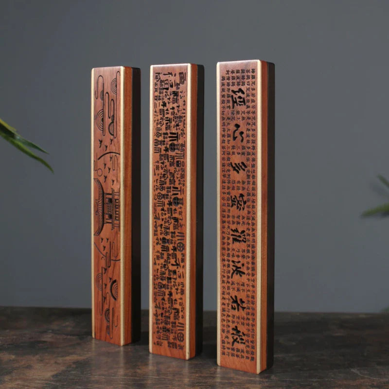 Axya Wood Core Incense Burner with Red Wood Tea Way Zen Design