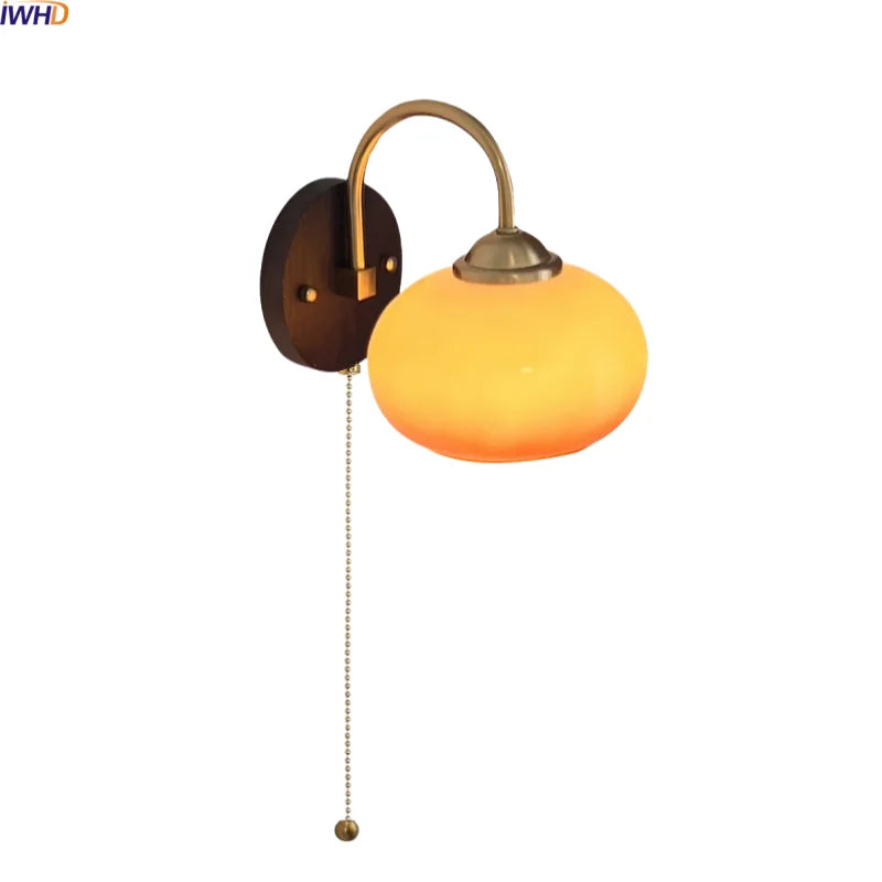 Axyaa Round Glass LED Wall Lights Switch for Indoor Luxury Living Room