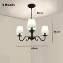 Axyaa Black Iron Chandelier with Fabric Shade, Farmhouse Style for Living Room