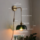 Axyaa LED Copper Wall Light for Bathroom Mirror Hallway Bedroom Glass Lamp