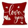 Axyaa Red Love Pattern Pillowcase for Home Sofa Decoration