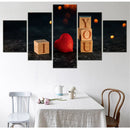 Axyaa Love Heart Canvas Wall Art Poster Painting Home Decor Picture Print