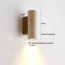 Axyaa Iron LED Wall Lights Round Yellow Travertine Japan Style Bedroom Lamparas