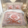 Axyaa Silvery Leaves Duvet Cover Set - Elegant & Soft Bedding
