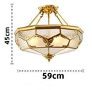 Axyaa Classic Copper Ceiling Light with Glass Shade for Home Decor Lighting