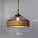Axyaa Vintage Hemp Rope Iron Cage Chandelier Pendant Lamp