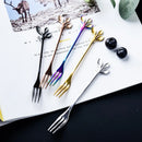Axyaa Stainless Steel Leaf Fruit Fork Set