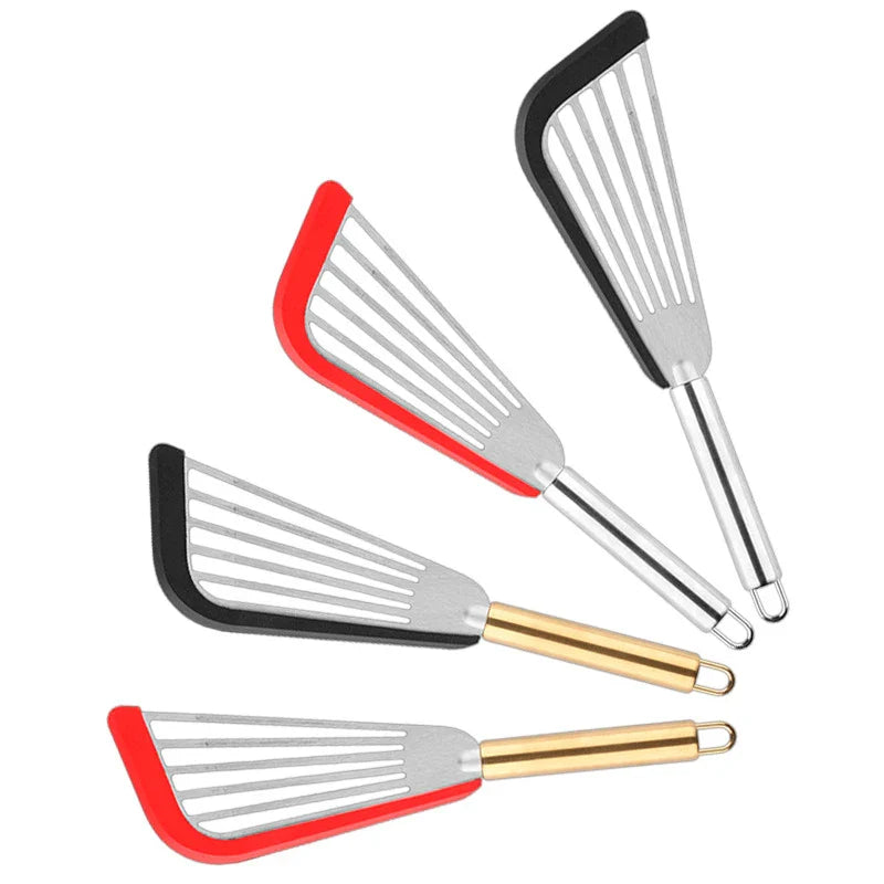Axyaa Stainless Steel Non-Slip Fish Spatula & Wide Turner for Home Cooking