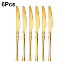 Axyaa Gold Stainless Steel Cutlery Set - 30Pcs Western Dinner Utensils