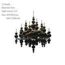 Axyaa Luxury Metal Chandelier Pendant Lamp, Modern Art Deco Ceiling Light Fixture