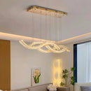 Axyaa Crystal Wave Pendant Chandelier Dimmable Luxury Steel Luminarias