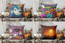 Stained Glass Halloween Ghost Pillow Cover by Axyaa