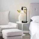 Axyaa Glass Table Lamp with USB Charging Port & Dimmer Switch