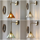 Axyaa Tiffany Glass LED Wall Light with Pull Chain Switch, Nordic Modern Design