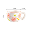 Axyaa Flower Heart Ceramic Mug, Irregular Creative Style Coffee Cup