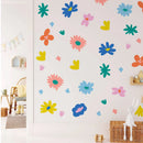 Axyaa Bohemian Floral Self-Adhesive Flower Wall Art - Peel and Stick Kids Room Decor