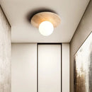 Axyaa Cream Yellow Stone LED Ceiling Lamp for Modern Home and Clothing Shop