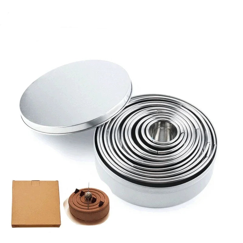 Axyaa Stainless Steel Round Cake Mould Set - DIY Kitchen Baking Tools