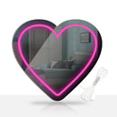 Axyaa Heart LED Makeup Mirror Lamp Neon Light for Girls Bedroom
