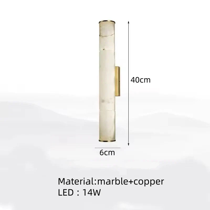 Natural Marble LED Wall Lights by Axyaa - Copper Parlor Dining Room SconcesLuxury Bedroom Art Deco Drop