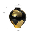 Axyaa Gold Foil Pattern Ceramic Vase - Modern Home Decor Handicrafts