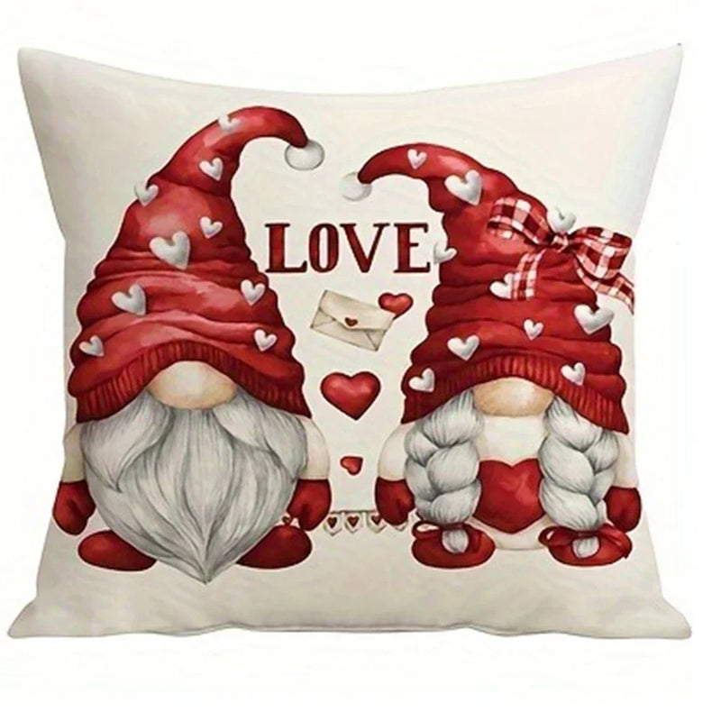Axyaa Dwarf LOVE XOXO Valentine's Day Pillowcase for Home Room Sofa