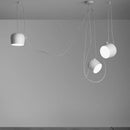 Axyaa Industrial Black & White Chandelier: Multi-Point Adjustable LED Pendant Light