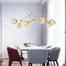 Axyaa Nordic LED Glass Chandelier: Modern Living Room Kitchen Pendant Lamp