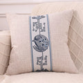 Axyaa Linen Chinese Pavilion Pattern Pillow Cover for Home Sofa Bedroom