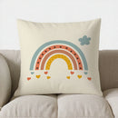 Colorful Rainbow & Hearts Pattern Pillow Cover for Sofa, Bedroom, Car - Axyaa