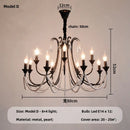 Axyaa Retro Black E14 Candle Chandelier for French Living Room Decor