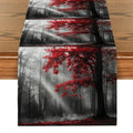 Axyaa Red Maple Sun Table Runner - Washable Dining Decor for Wedding and Home