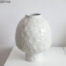 Axyaa Ceramic Vase: Creative Uneven Surface for Aesthetic Room Decor