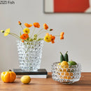 Axyaa Wrinkle Glass Vase: Desk Decoration, Hydroponics, Flower Pots