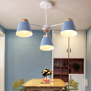 Axyaa Colorful Chandelier Ceiling Lamp Solid Wood Iron Lighting Fixtures