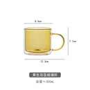 Axyaa Double-Layer Glass Mug with Handle, Heat-Resistant, Kawaii Design