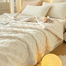 Axyaa Lamb Wool Throw Blanket Double Sided Queen Duvet Cover Bedspread