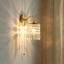 Axyaa Crystal Vintage LED Wall Lights Pull Chain Switch Stair Light Fixtures