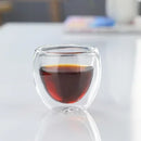 Axyaa Double Wall Glass Cup - Round Style Solid Color Glass Mug