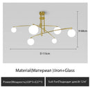 Axyaa Nordic Glass Chandelier for Dining Living Room - G9 LED Pendant Light Fixture
