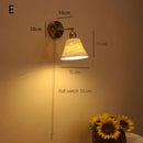 Axyaa Ceramic Wall Sconce with Pull Switch, Brass Wall Light for Modern Minimalist Bedroom