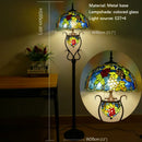 Axyaa Stained Glass Floor Lamp - American Retro Style for Living Room & Bedroom