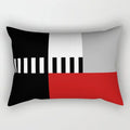Axyaa Patchwork Stripe Polyester Cushion Cover, Classic Black Red Series, Geometric Design