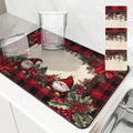 Christmas Dwarf Gift Poinsettia Drying Mat by Axyaa - Non-Slip Absorbent Kitchen Mat