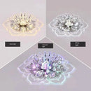 Axyaa Crystal Flower Chandelier LED Ceiling Light for Bedroom Hallway Living Room